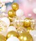Metallic Shiny Gold and White Balloons 12 Inch 68PCS White Gold Confetti Balloons Latex Helium Balloon Set